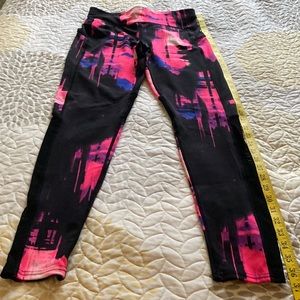 Sexy black & neon pink leggings w/ see thru from above knees to ankles. Preloved